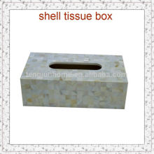 fancy tissue paper box chinese river shell rectangle home decoration